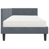 vidaXL Struttura Letto Angolare con Materasso 2 pcs Grigio Velluto
