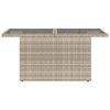 vidaXL Tavolo Giardino Piano Vetro Grigio Chiaro 100x55x73 Polyrattan