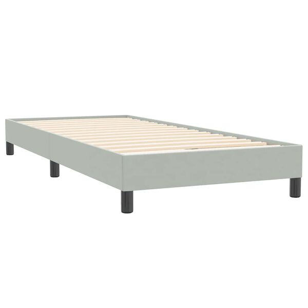 vidaXL Letto a Molle senza Materasso Grigio Chiaro 90x220 cm Velluto