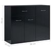 vidaXL Credenza Nero Lucido 88x30x70 cm in Legno Multistrato