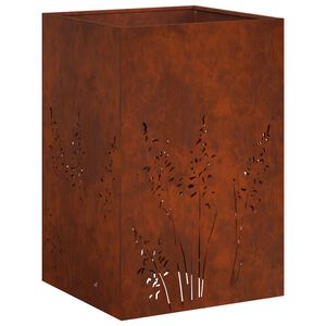 vidaXL Vaso da giardino Ruggine 50 x 50 x 75 cm Acciaio Corten