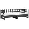 vidaXL Dormeuse Estraibile Grigia 2x(90x200) cm Legno Massello di Pino
