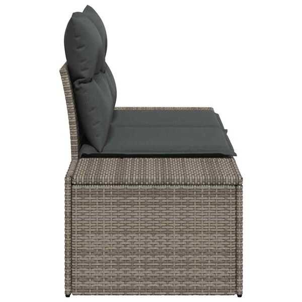 vidaXL Divano da giardino Grigio 123 x 62 x 69cm polyrattan