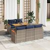 vidaXL Set Divano da Giardino 6 pz con Cuscini Grigio in Polyrattan