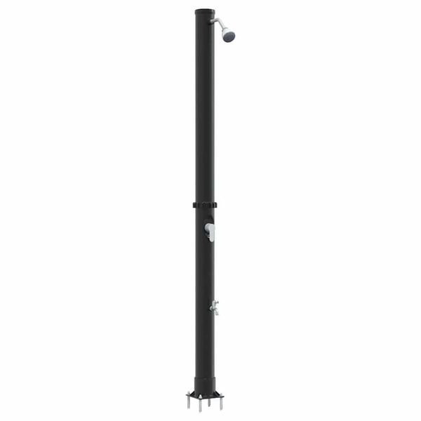 vidaXL Doccia Solare da Esterno Nero 217 cm PVC e alluminio