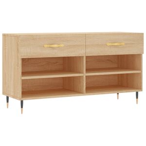 vidaXL Panca Porta Scarpe Rovere Sonoma 102x35x55 cm Legno Multistrato