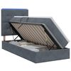 vidaXL Letto con contenitore LED e materasso Grigio Scuro 90 x 190 cm