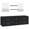 vidaXL Set Mobili da Bagno 5 pz Nero in Legno Multistrato