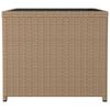 vidaXL Tavolino con Piano Vetro Beige in Polyrattan e Vetro Temperato