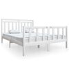 vidaXL Giroletto Bianco in Legno Massello 160x200 cm