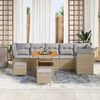 vidaXL Set Divano da Giardino 9 pcs Beige polyrattan