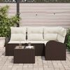 vidaXL Set Divano da Giardino Marrone polyrattan