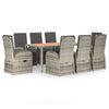 vidaXL Set da Pranzo da Giardino 9 pz con Cuscini in Polyrattan Grigio