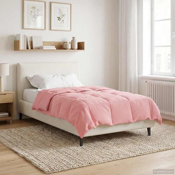 vidaXL Duvet Invernale Trapuntato Rosa 135 x 220 cm Microfibra