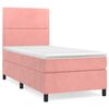 vidaXL Giroletto a Molle con Materasso Rosa 80x200 cm in Velluto