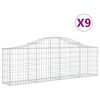 vidaXL Cesti Gabbioni ad Arco 9 pz 200x30x60/80 cm Ferro Zincato
