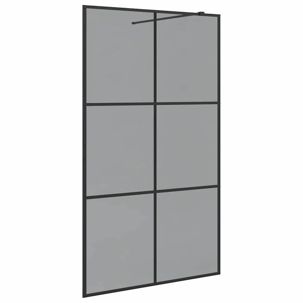 vidaXL Parete Doccia Walk-in Nero 115 x 195 cm vetro temperato
