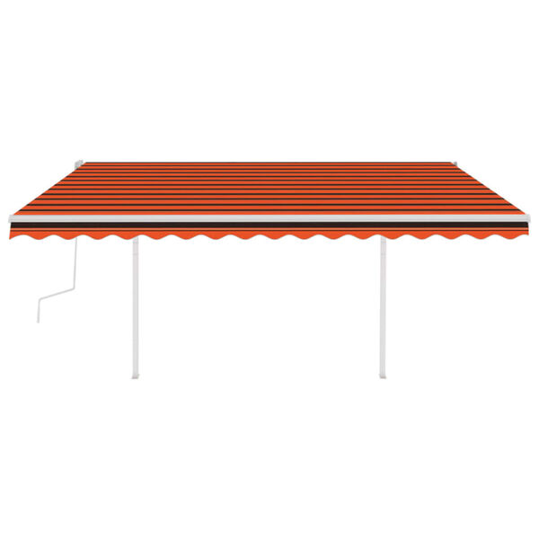 vidaXL Tenda da Sole Retrattile Manuale Pali 4x3,5 m Arancio Marrone