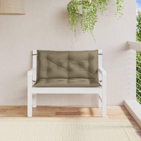 vidaXL Cuscini Panca Giardino 2pz Tortora Mélange 100x50x7cm Tessuto