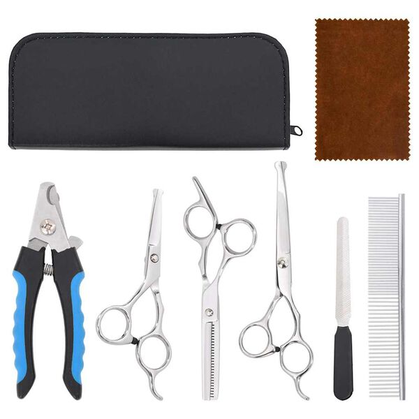 vidaXL Set Forbici da Toelettatura Cani 6 pz in Acciaio Inossidabile