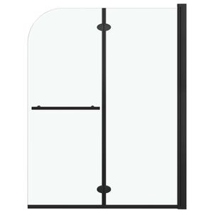 vidaXL Box Doccia Pieghevole a Libro 2 Pannelli in ESG 95x140 cm Nero
