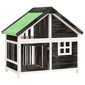 vidaXL Cuccia per Cani Grigia 96x60,5x87 cm in Legno Massello di Pino