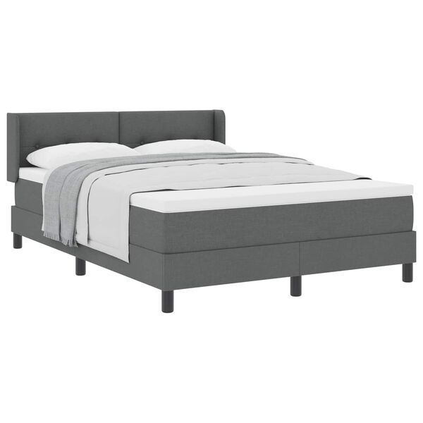 vidaXL Letto a molle con materasso Grigio scuro 190 x 140 cm Tessuto
