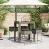 vidaXL Set Bar da Giardino 5 pz con Cuscini in Polyrattan Grigio