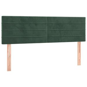 vidaXL Testiere 2 pz Verde Scuro 72x5x78/88 cm in Velluto