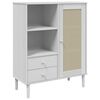 vidaXL Credenza SENJA Aspetto Rattan Bianco 90x40x112cm Massello Pino