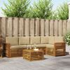 vidaXL Set divani 6 pcs Naturale e Beige Legno di Acacia Massello