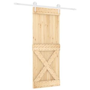 vidaXL Porta scorrevole 80 x 210 cm Naturale e Bianco