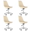 vidaXL Sedie da Pranzo Girevoli 4 pz Crema in Tessuto