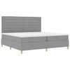 vidaXL Letto a molle con materasso Grigio chiaro 200 x 200 cm Tessuto