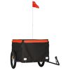 vidaXL Rimorchio da Bici Nero e Arancione 45 kg in Ferro