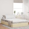 vidaXL Letto con Contenitore con materasso Crema 120 x 200 cm Tessuto