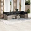 vidaXL Set Divani da Giardino 11 pz con Cuscini in Polyrattan Grigio