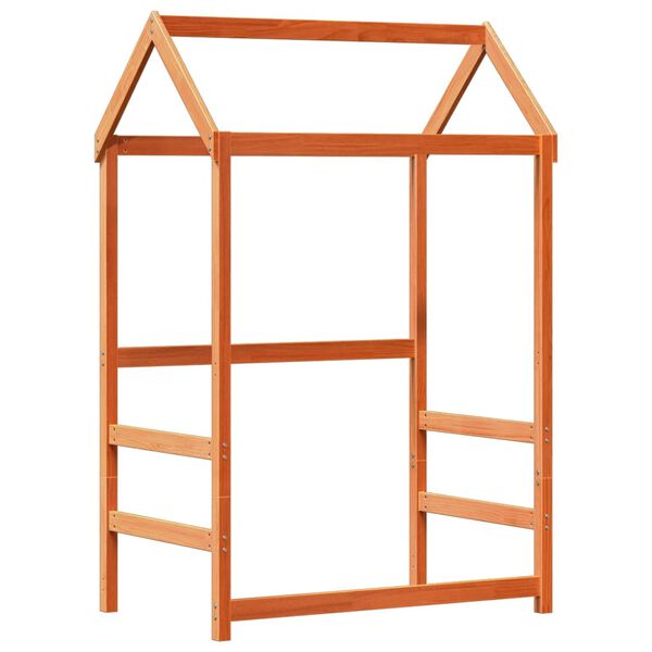 vidaXL Giroletto con Panca e Tetto Cera 90x190 cm Legno Massello Pino