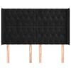 vidaXL Testiera ad Orecchio Nera 163x16x118/128 cm in Velluto