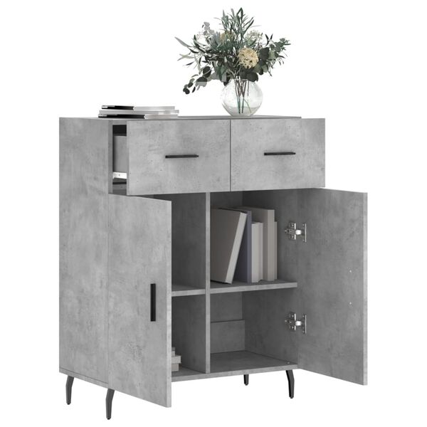 vidaXL Credenza Grigio Cemento 69,5x34x90 cm in Legno Multistrato