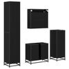 vidaXL Set di mobili per il bagno 4 pcs Rovere Nero Legno multistrato