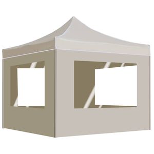 vidaXL Gazebo Professionale Pieghevole Alluminio con Pareti 2x2m Crema
