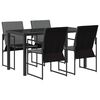 vidaXL Set da Pranzo per Giardino 5 pz Nero e antracite