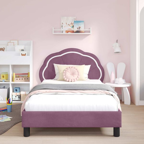 vidaXL Struttura letto bambini con testata Viola 80 x 200 cm Velluto