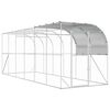 vidaXL Gabbia per Polli Contro il Muro Argento 600 x 200 x 215 cm