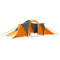 vidaXL Tenda da Campeggio 9 Persone in Tessuto Grigio e Arancione