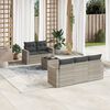 vidaXL Set Divano da Giardino 6pz con Cuscini Grigio Chiaro Polyrattan