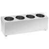 vidaXL Portaposate con 4 Inserti Rettangolare in Acciaio Inox