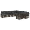 vidaXL Set Divano da Giardino 11 pcs Grigio polyrattan