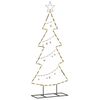 vidaXL Albero di Natale in metallo con supporto Nero 125 cm Acciaio